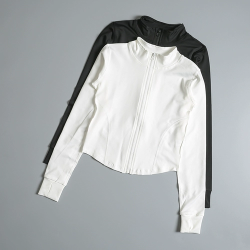 Спортивная эластичная куртка, быстросохнущий дышащий лонгслив для спортзала, одежда для йоги с молнией, комплект, в обтяжку, по фигуре, для бега