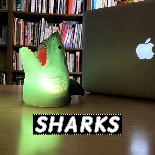 Разноцветная силиконовая акула, ночник на стену, атмосферная настольная лампа для кровати
