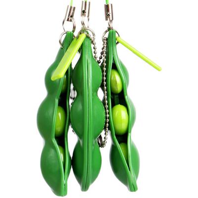 Edamame, peanut, pea keychain, mobile phone pendant, squeeze release toy bag, couple, lentil keychain