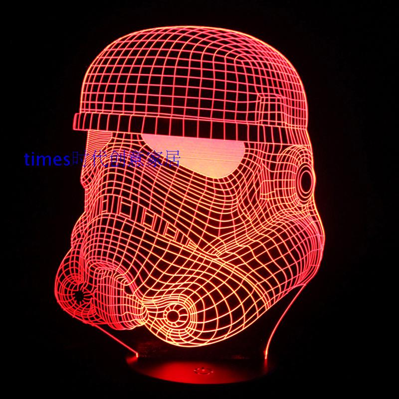 Projector Lamp Star Wars White Trooper Colorful Stereo Lamp Three-Dimensional Lamp Led Small Table Lamp 3D Lamp Visual Lamp Night Light