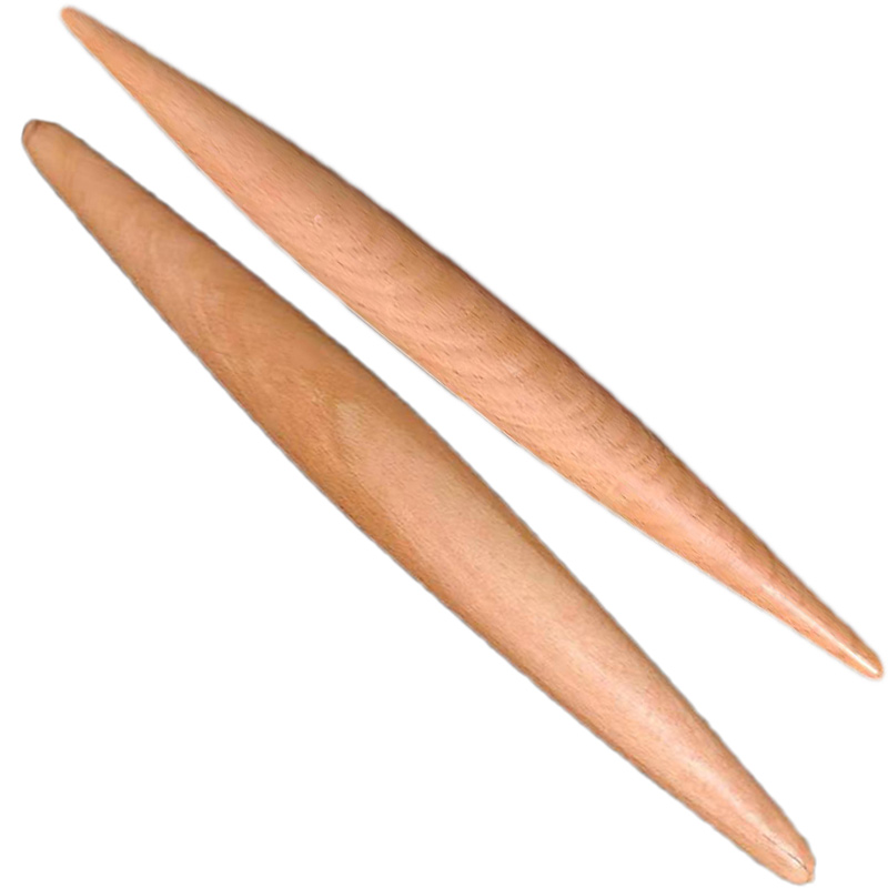 Wooden two ends with a tip-rolling stick rolling out the water dumplings Noodles Strips of Chaotic Leather Rolling Stick Solid Wood 33CM
