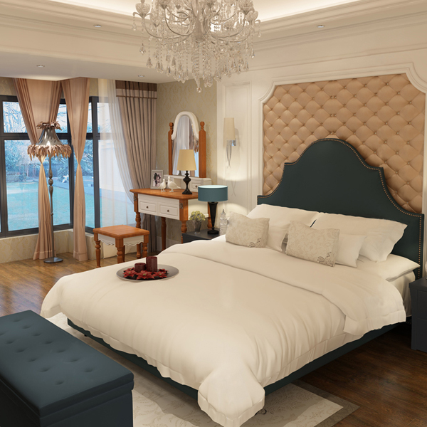 Đơn giản thời trang giường vải giường gói mềm lớn giường đôi 1,2 Châu Âu phòng mô hình phần mềm giường đôi cho trẻ em - Giường giường bọc da
