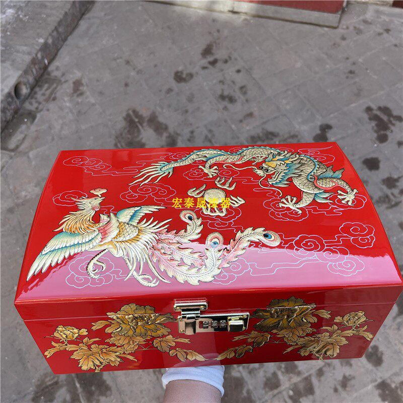 New Chinese Wedding Fengfeng Jewelry Collection Box Paint Articles Next Gift Box accompanied by marriage