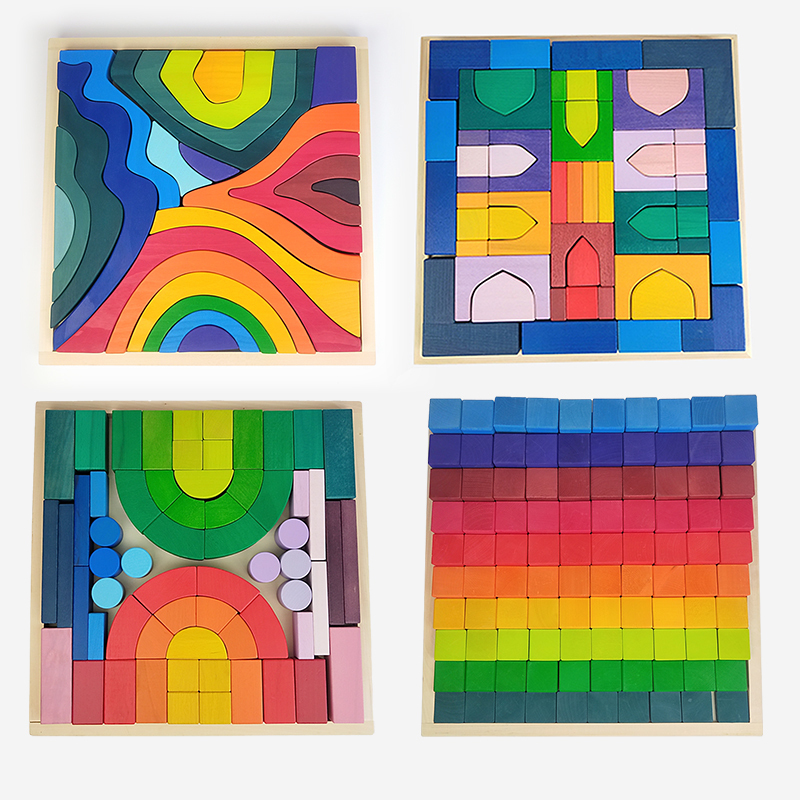 High-End Rainbow Building Block Pyramid, Large Counting Ladder, One Thousand and One Nights Mandala, Cute Little Ones