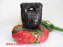 Wood Fish Good Rim Taiwan Black Sandalwood Dragon Carved Wooden Fish 2 5 Inches of Ching Buddhist Supplies of Buddhist Supplies Bronze Stones