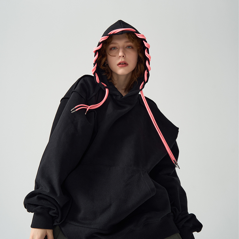 Tbb Trendy Brand Hooded Sweatshirt Hip-Hop National Trend Loose Winter Casual Thickened Fleece Unisex Hoodie Couple Jacket