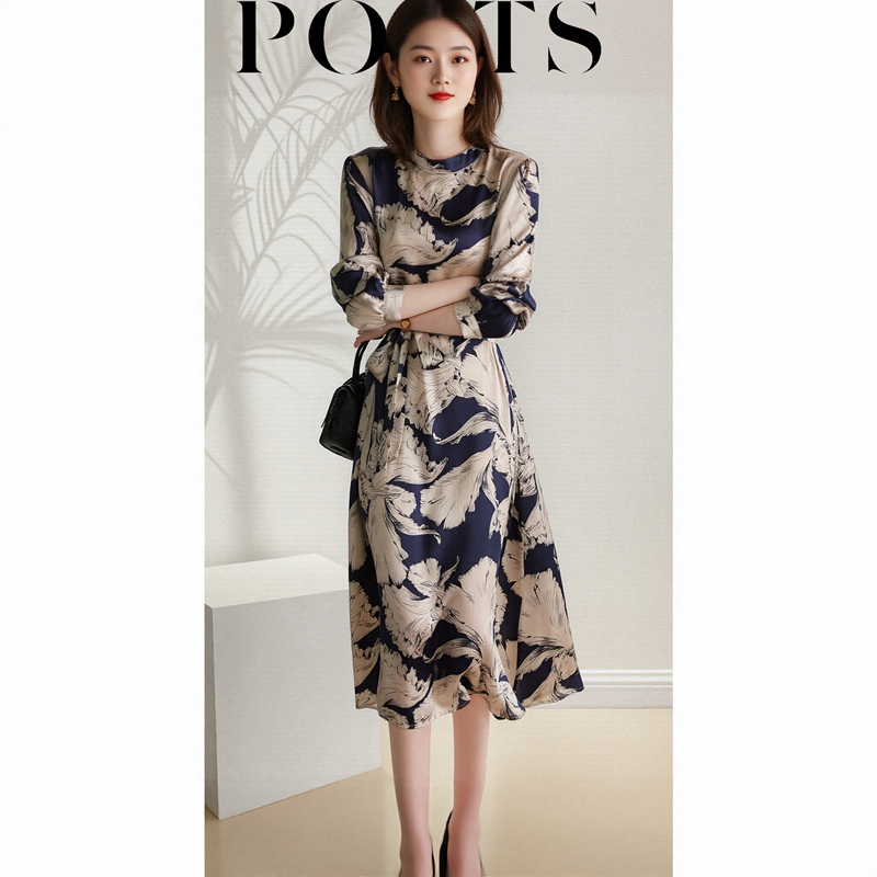 International Top Brand 2026 Spring/Summer New French Retro Style Versatile Floral High-End Socialite Long Dress