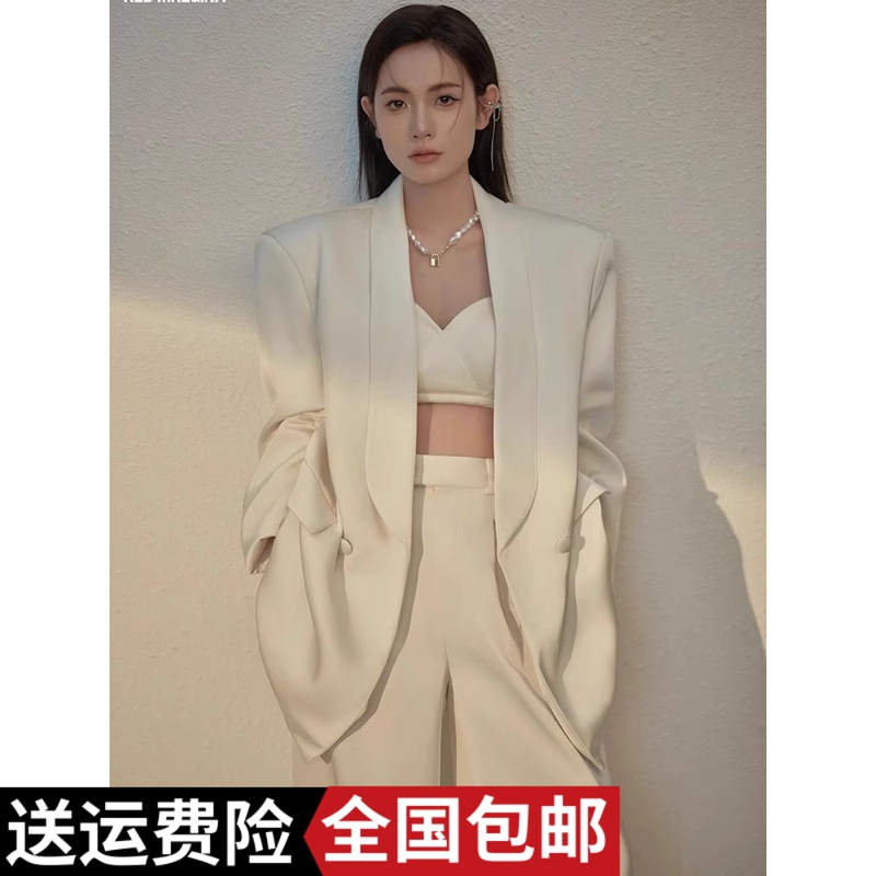 Professional Blazer Jacket for Women, New Spring and Autumn Style, High-End, Stylish, Capable, Casual White Suit Set for Women