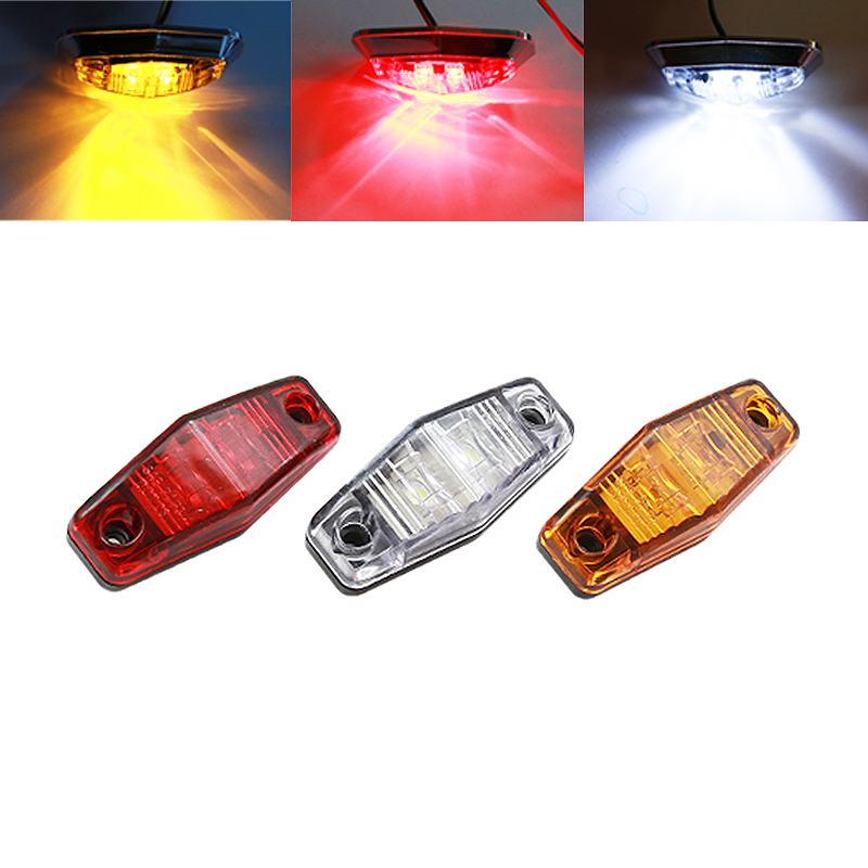 12V24V Truck 2LED Waterproof Side Light Wide Pressure Trailer Indicator Wide Diamond Piranha Side Light Car Tire Light