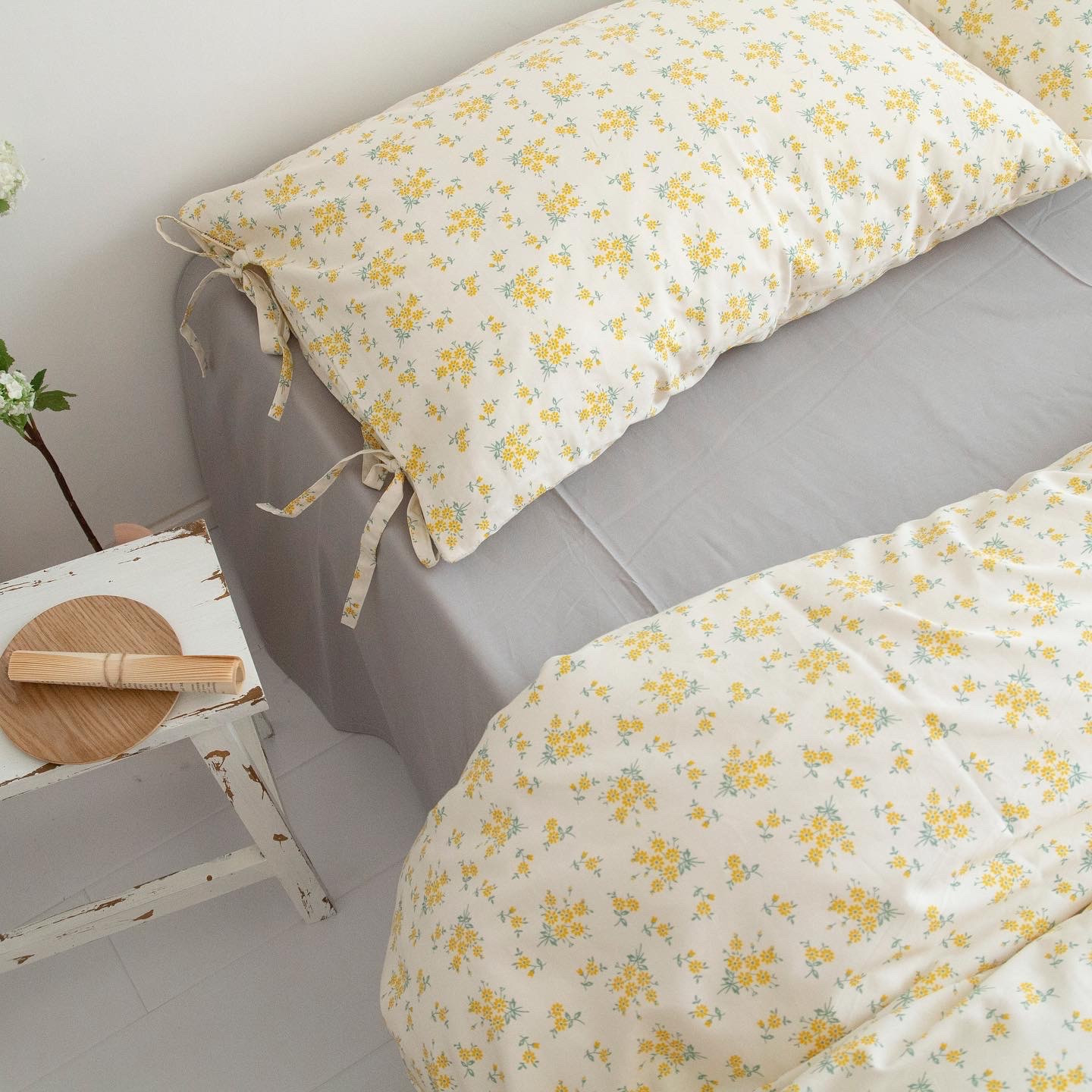 Life is beautiful Japanese style fresh small floral clean cotton twill bed sheet quilt cover three or four piece bed cover AB version