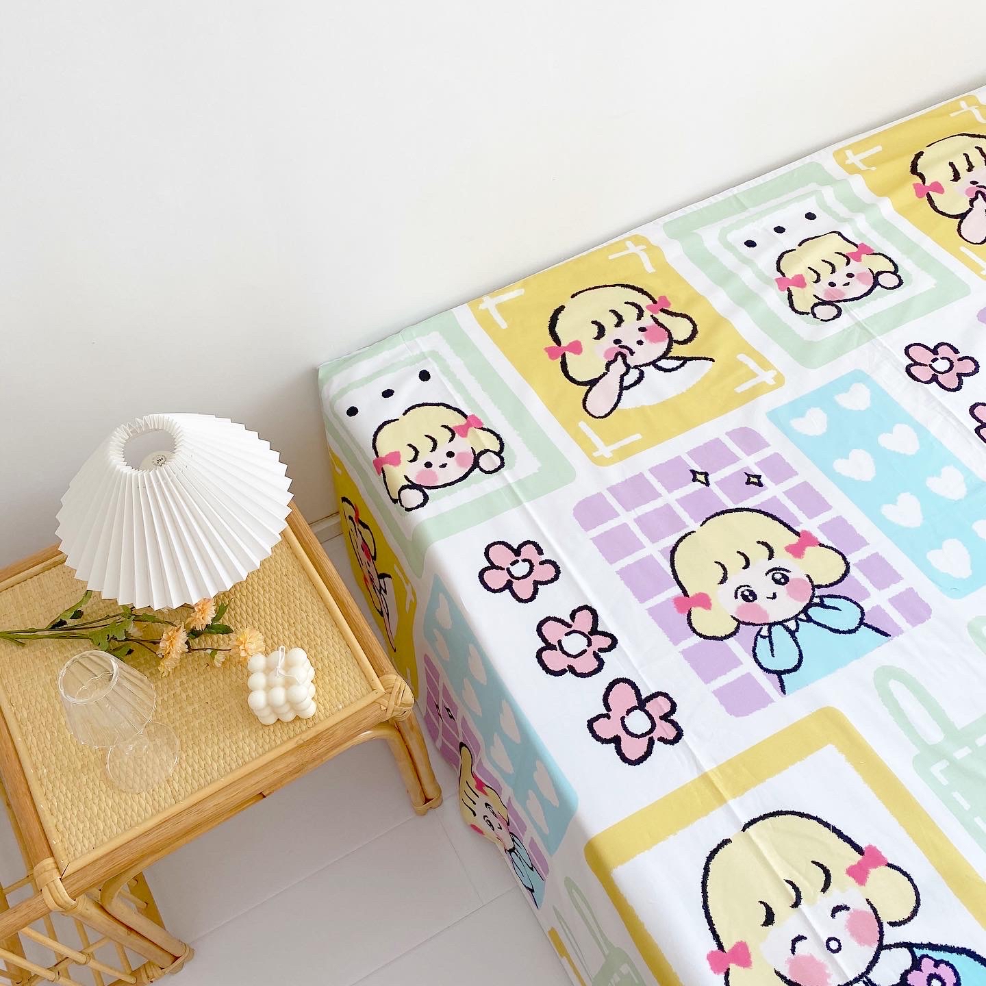 Goose Small Sunflower Day Ensemble Original Illustrations Girl Full Cotton Single Double Man Bed Single Bed Gasawara Student Dorm Room Customizable Cute