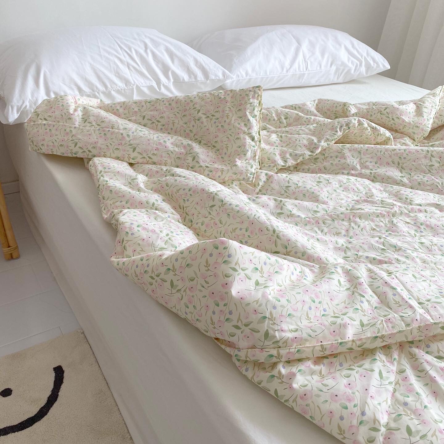 Fresh Korean Wind Ins Little Broken Flowers Fields Garden Full Cotton Thin Quilted By Afternoon Nap Cover Blanket Quilt Set for single double student dormitories