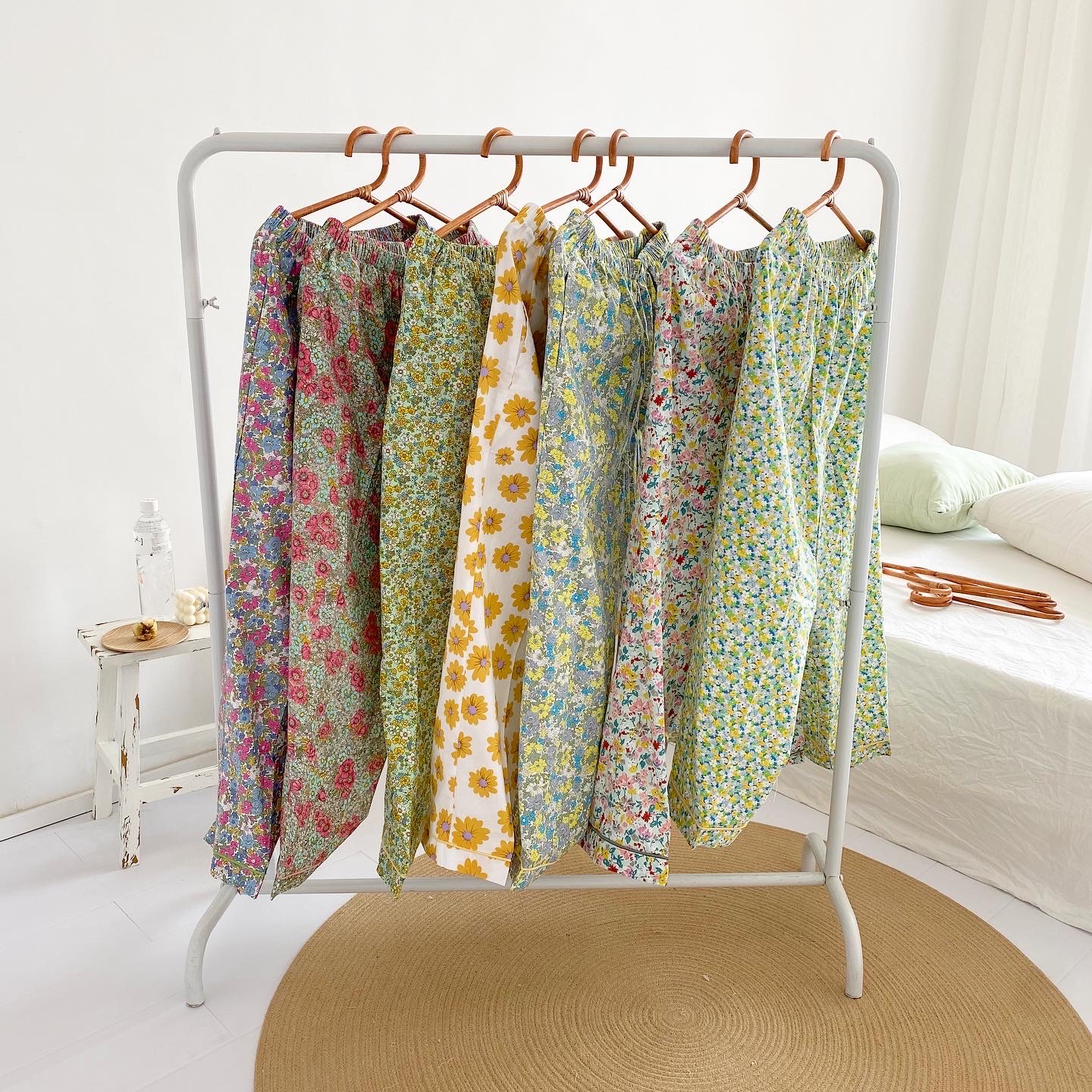 New homemade All cotton flowers 9 Sub-pants light and thin early autumn Seasons Mosquito Repellent Long Pants Home Sleeping Pants Comfortable