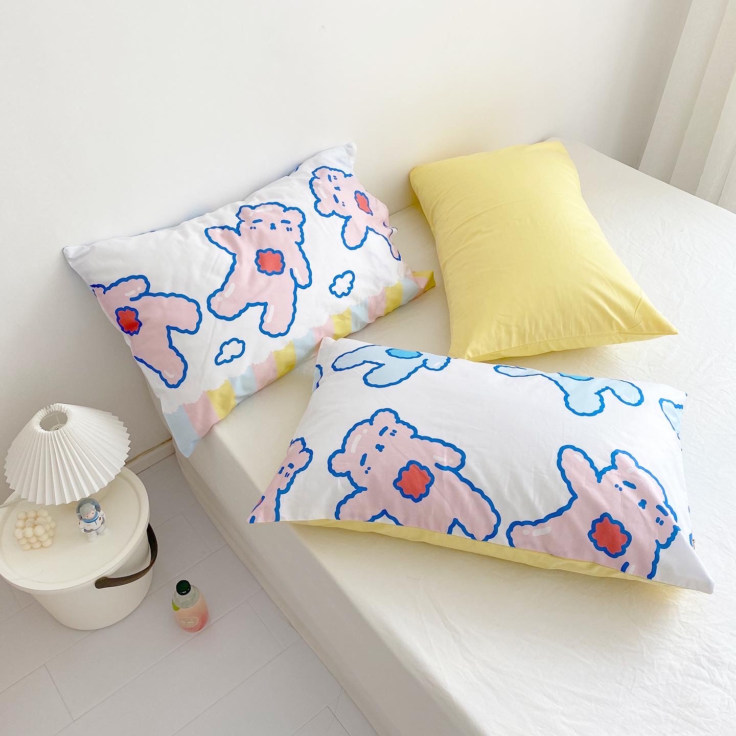 Cutty soft sugar original design cute Japanese cartoon full cotton pillow sleeve single person 74*48 customizable AB version