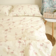 Nhiệt đới mùa hè flamingo mẫu in tươi gió Bắc Âu bông twill vải quilt thể được trang bị với ba gia đình bốn - Khăn trải giường