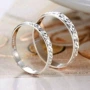 Nhẫn bạc Baixun ba màu 925 nhẫn Gypsophila sterling bạc Cặp đôi nhẫn phiên bản Hàn Quốc của nhẫn nam nhẫn đuôi nhẫn nữ nhẫn - Nhẫn nhẫn cầu hôn