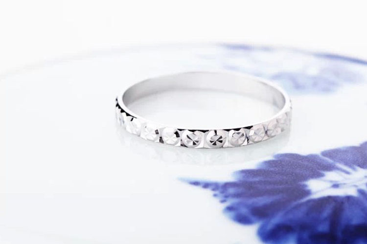 Nhẫn bạc Baixun ba màu 925 nhẫn Gypsophila sterling bạc Cặp đôi nhẫn phiên bản Hàn Quốc của nhẫn nam nhẫn đuôi nhẫn nữ nhẫn - Nhẫn nhẫn pandora