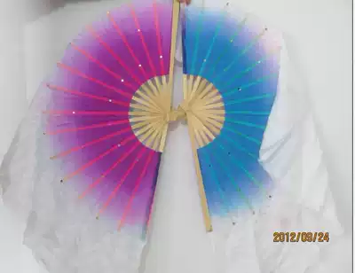 Group dance Wind Crisp rain Memory Silk fan Double-sided silk fan Dance fan Yonghe Dance fan