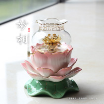 Miao Sang Buddha Buddhism supplies Buddha environmental protection butter lamp long light lotus lamp lotus lamp beautiful porcelain Lotus oil lamp