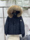 2025 New Style Workwear down Jacket for Women with Large Fur Collar, Thickened with 90% Down, Warm Parka, Loose Fit, Plus Size Coat