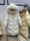 2025 Winter New Korean Style Real Fox Fur Collar down Jacket for Women, Mid-Length, New National Standard, Thickened, Over-The-Knee Coat for Northeast