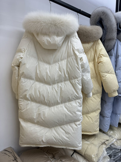 2025 Winter New Korean Style Real Fox Fur Collar down Jacket for Women, Mid-Length, New National Standard, Thickened, Over-The-Knee Coat for Northeast