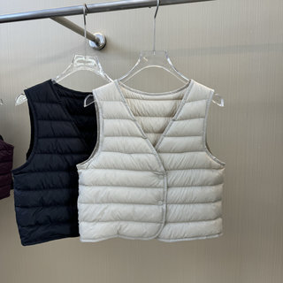 High-Quality 90% down Lightweight V-Neck down Vest for Women, 2025 Autumn and Winter New Style, Warm Vest for Layering under Coats