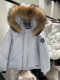 2025 New Style Workwear down Jacket for Women with Large Fur Collar, Thickened with 90% Down, Warm Parka, Loose Fit, Plus Size Coat