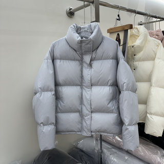 European Style Stand-Up Collar down Jacket for Women, Short, Fashionable, Loose, Thickened, Petite Size, 95% White Duck Down, Puffer Jacket, New Winter Model