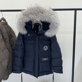 2025 Winter New Genuine Raccoon Fur Collar Parka down Jacket for Women, Mid-Length, Thickened for Warmth, Workwear Coat for Northeast