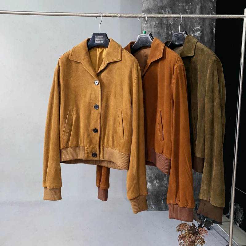 Comfortable Ethiopian Imported Lambskin Genuine Leather Jacket for Women, Suede Leather Jacket 2603, Length 56