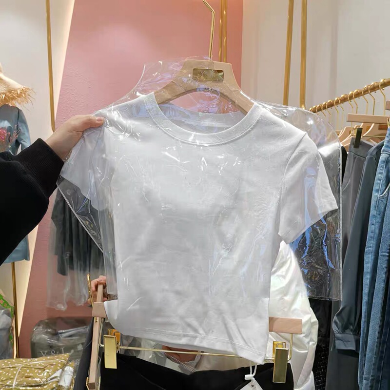 White Short-Sleeved Crop Top for Women, Pure Cotton, Tight-Fitting, High-Waisted, Slimming, Summer Inner Wear T-Shirt, Solid Color, Hot Girl Style White Short-Sleeved Crop Top for Women, Pure Cotton, Tight-Fitting, High-Waisted, Slimming, Summer Inner Wear T-Shirt, Solid Color, Hot Girl Style