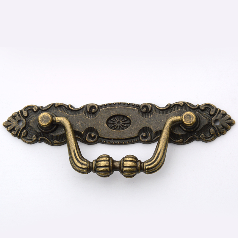 European drawer small handle handle Retro simple cabinet door Overall cabinet handle Green bronze wooden box Wooden box handle