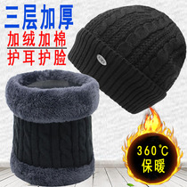 Hat male winter thickening knitting plywool heating cap youth students cycling wind-proof cotton cap
