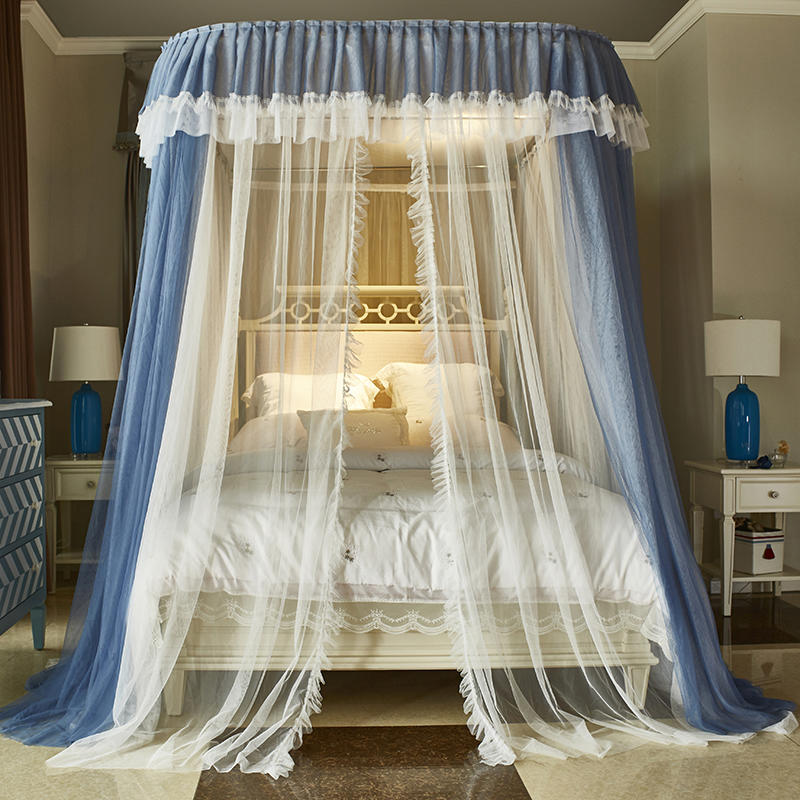 Mosquito net home floor-standing u-shaped double-layer guide rail 1 5m 1 8m bed 2m mosquito net double-layer encrypted belt bracket