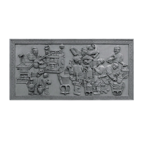 Кирпичная резьба тень стена подвесной чайная чарта китайский двор подвесной фоновый фоновый украшение стены 1,5*3 метра, чтобы построить Фушу