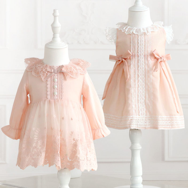 Spring Autumn Female Baby Princess Dress Fluffy Yarn Cute Lace Doll Collar Long Sleeve Baby Foreign Dress U Dress Dress