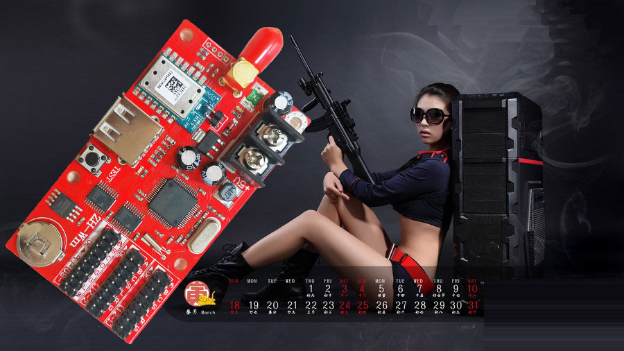 ZH-WM AVIC mobile phone wireless WIfi control card LED display Wifi control card mobile phone control card