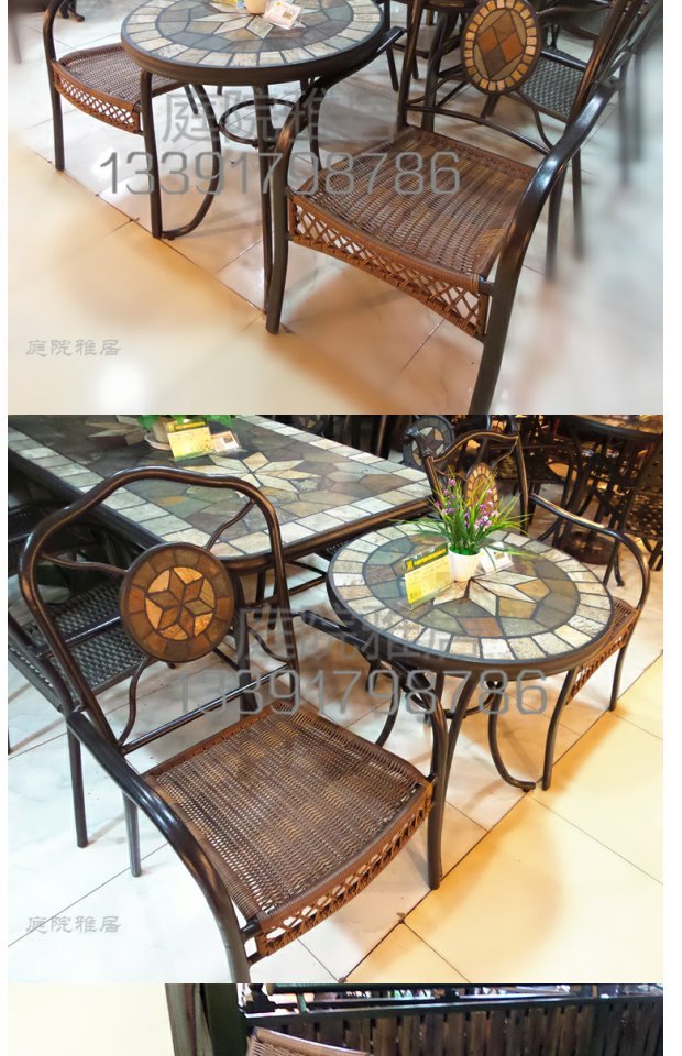 Sân Yaju Nội thất ngoài trời Bàn tròn 60CM Bàn đá phiến Bàn Bar Bàn tròn Bàn đá Bàn một chân Bàn nhỏ Bàn ghế băng ngoài trời