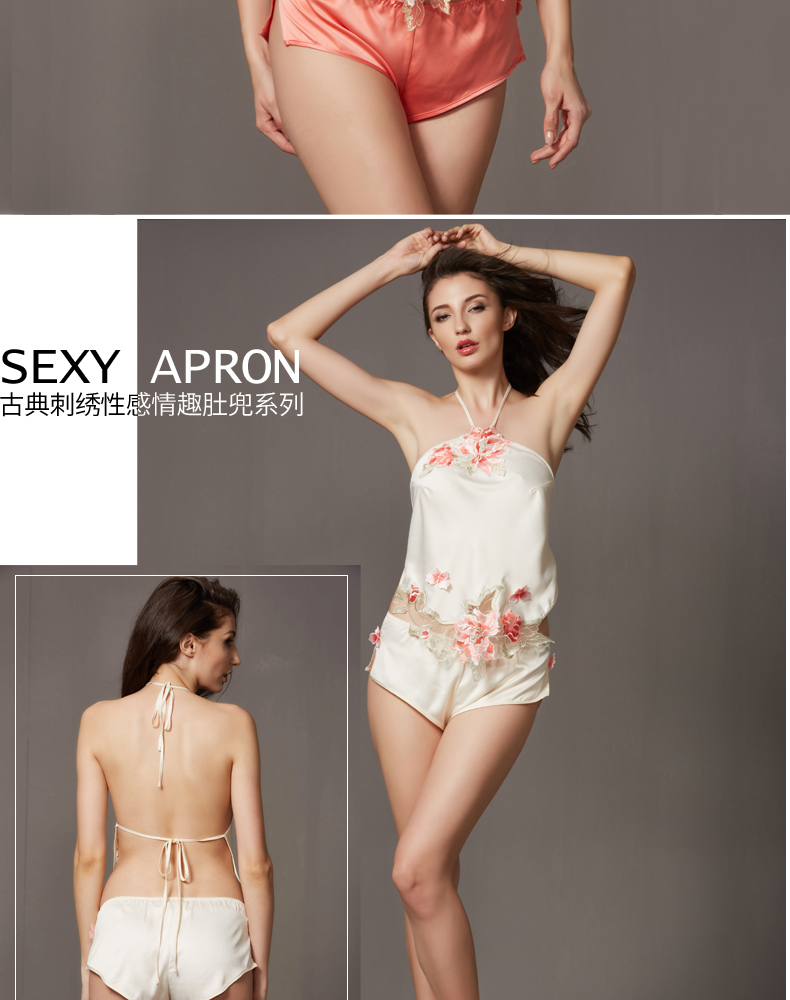 Bimei Ni tạp dề màu đỏ ladies sexy dành cho người lớn đặt tòa sling dây đeo đồ lót cổ sexy đồ ngủ phong cách dân tộc đồ ngủ phi bóng
