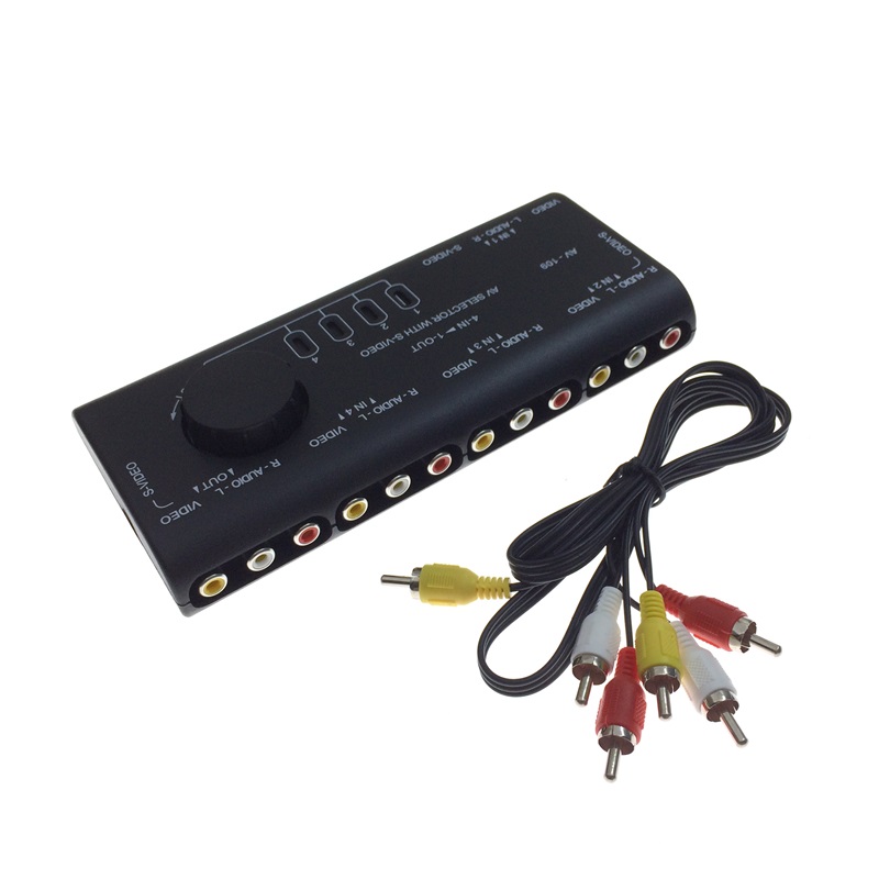 AV switcher two-in three-in four-in-one out audio and video 2 3 4 cut 1 manual switch with S-VIDEO port R