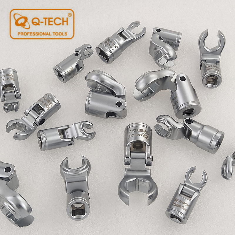 Q-Tech Xirui Imported 3/8 Inch Square Head Open-End Socket Wrench, Swivel Head Open-End Oil Pipe Wrench Tool