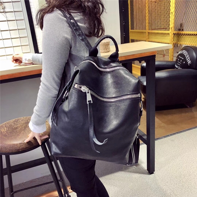 Cow Leather Large Capacity Minimalist Double Shoulder Bag Woman 2019 new genuine leather 100 hitch travel Shoulder Bag Tide Han Edition Soft Leather Bag
