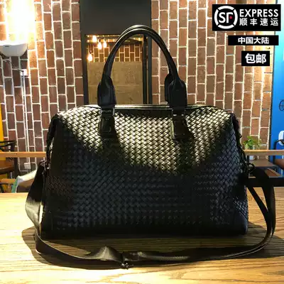 Handmade woven bag trendo man portable short-distance travel bag business briefcase duffel bag large capacity travel boarding bag