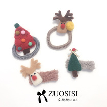 Party children hair accessories girl elk Christmas tree hairclip hair card baby festival headdress Hairband rubber band
