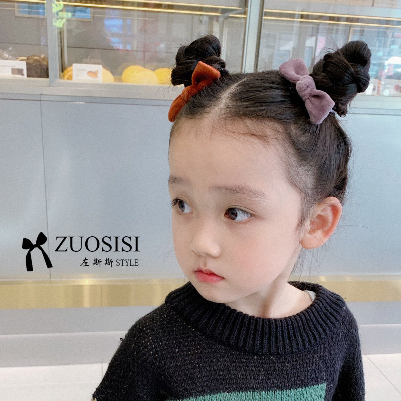 Zossi girl hair ring sweet baby lovely velvet bow rubber band head rope children Korean headdress rubber band