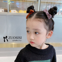 Zuos girl Hairband sweet baby cute velvet bow leather band head rope children Korean headdress rubber band