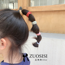 Child basic small rubber band girl soft seamless Morandi color Hairband parent-child hair accessories cute