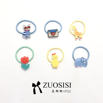 Baby cute trumpet Hairband toddler cartoon small animal quality leather band tie tweeted head rope set