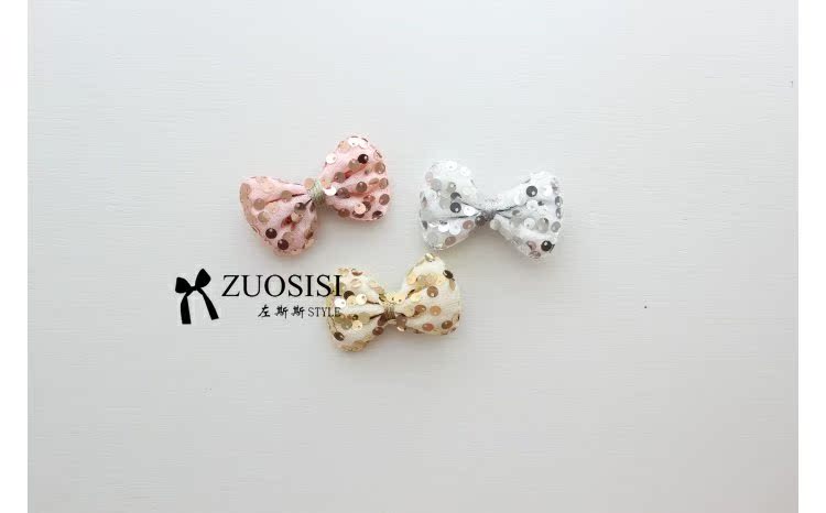 Zuosisi Zuosi trẻ em cao cấp mũ cô gái phụ kiện tóc thủ công sequin nơ kẹp tóc phiên bản Hàn Quốc của thẻ dây cột tóc dễ thương cho bé